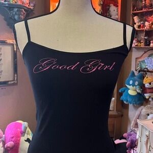 Vintage Bad girl Candies spaghetti strap top Small grunge emo bimbo trashy Y2K